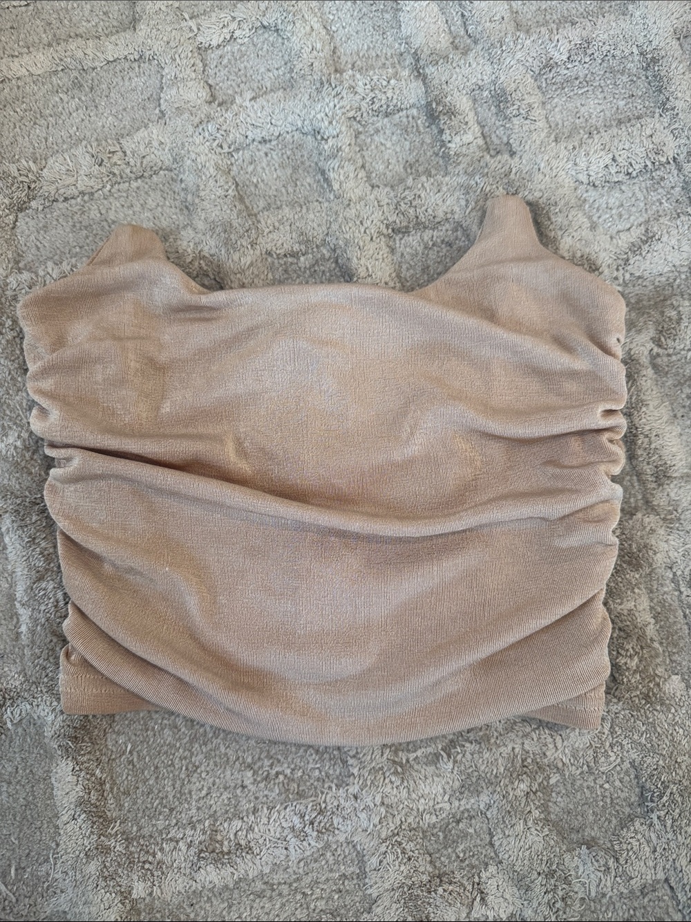 Ruched Taupe Crop Top - Sleeveless Women’s Tank